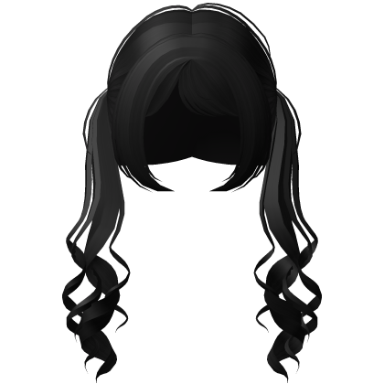 ♡︎: cutesy low curly pigtails in black Roblox item