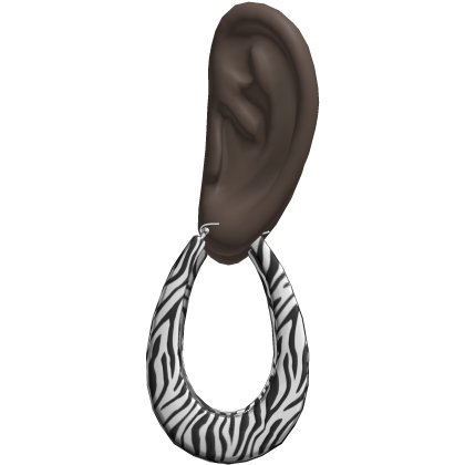 Zebra 2000s Teardrop Earrings Ears
