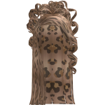 Long Straight Hair Messy Curly Updo Leopard Blonde