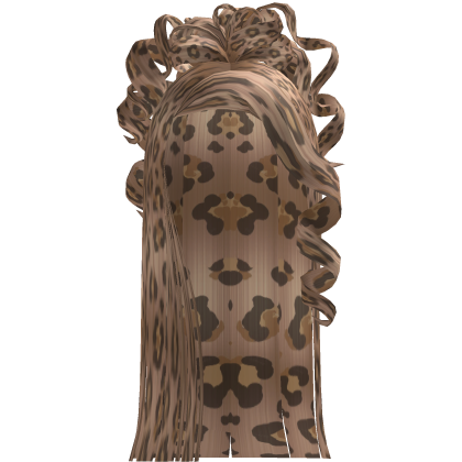 Long Straight Hair Messy Curly Updo Leopard Blonde Roblox item