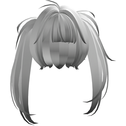 ♡ ; kawaii overgrown anime pigtails in white black