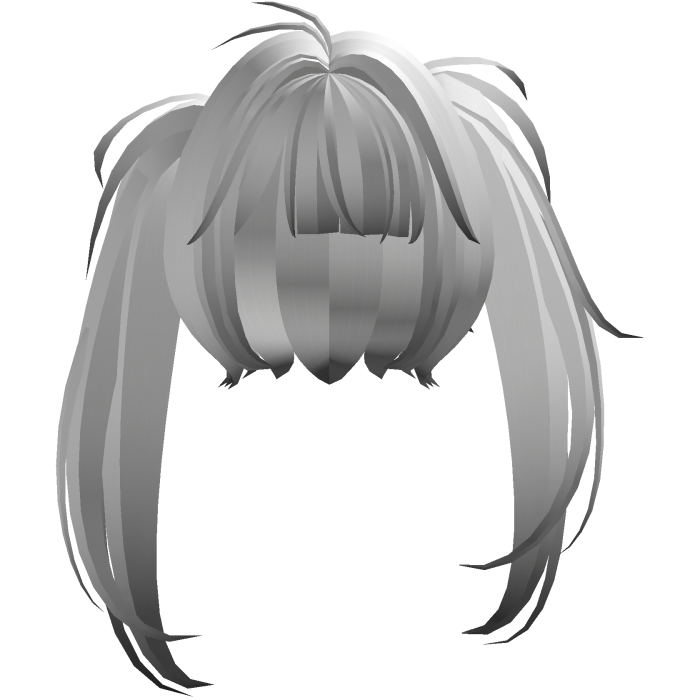 ♡ ; kawaii overgrown anime pigtails in white black