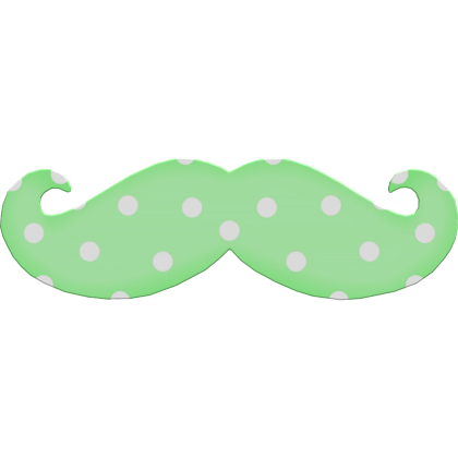 Cute Green Pastel Trendy Polka Dot Mustache Roblox item