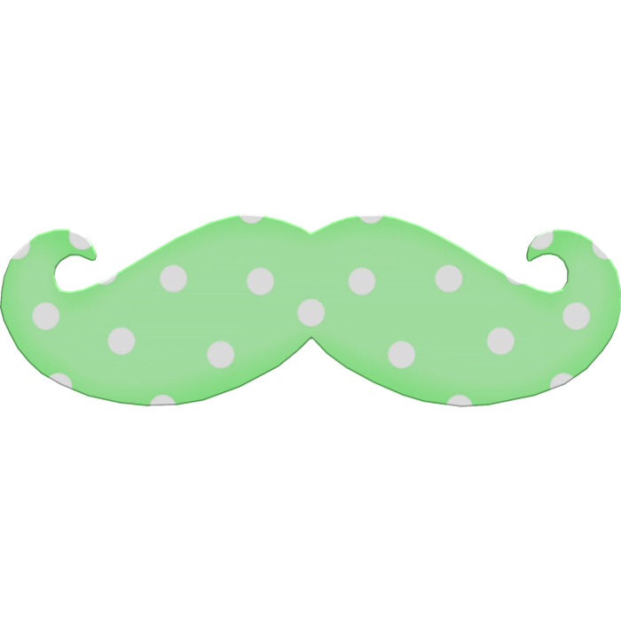 Cute Green Pastel Trendy Polka Dot Mustache