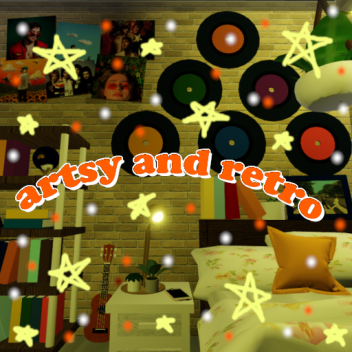an artsy/ retro bedroom