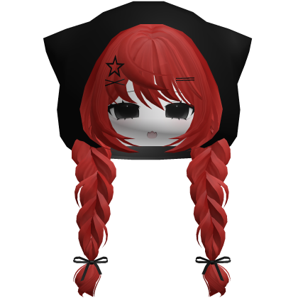 emo moe keri hair w anime girl face white red