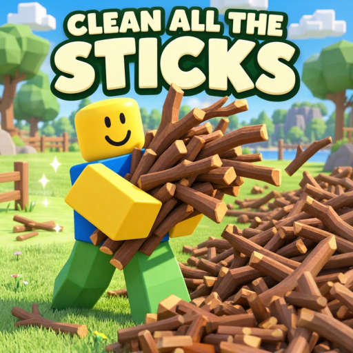 🌳 Clean all the sticks! Roblox game