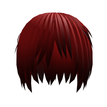 messy scenemo / vkei red - black masc hair Roblox item