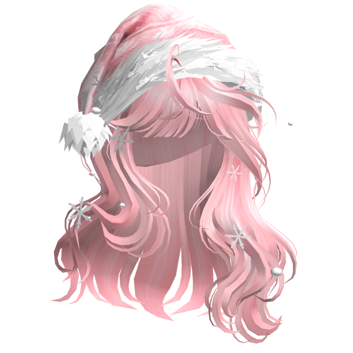 Christmas Hair w/Santa Hat (Pink)