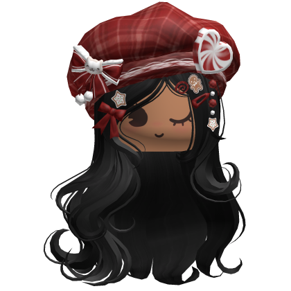 ♡ Christmas Swirls w/ Beret (Black)
