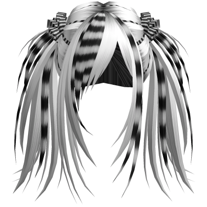  👻 Black White Scene Emo Spikey Messy Pigtails