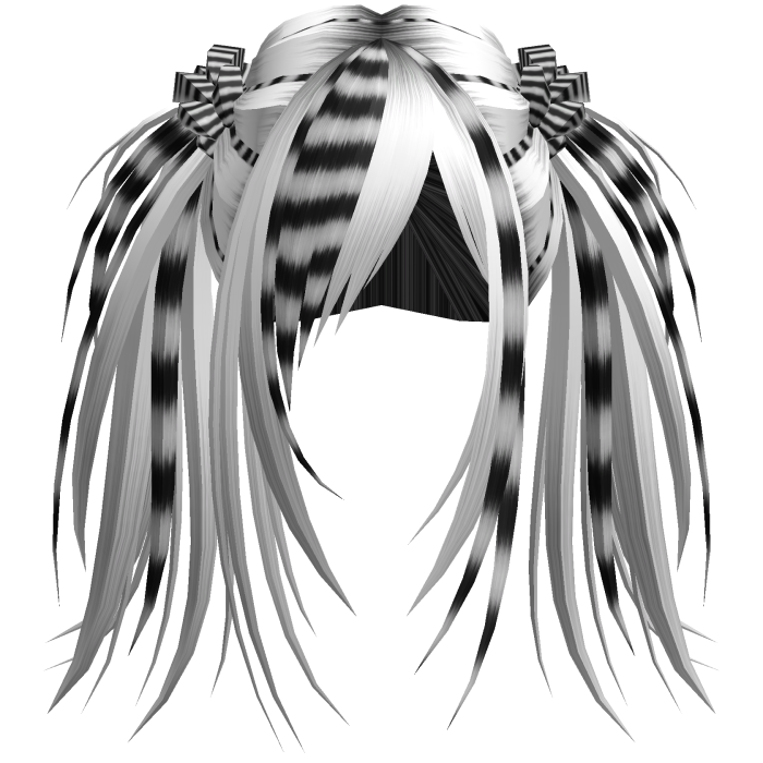  👻 Black White Scene Emo Spikey Messy Pigtails
