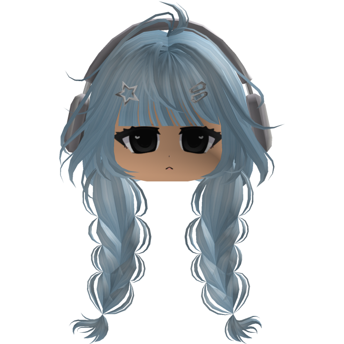 Cute emo y2k hair fluffy blue