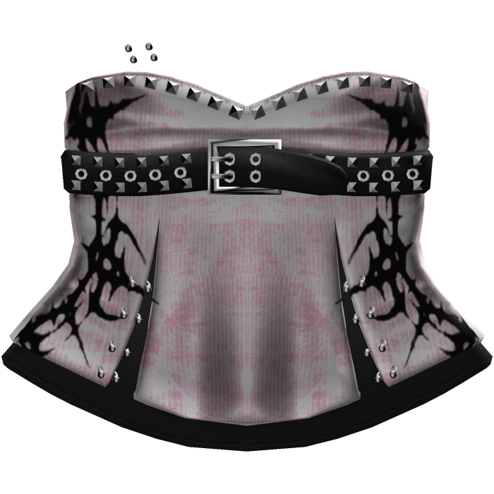 goth emo vkei studded belt dress black & pink