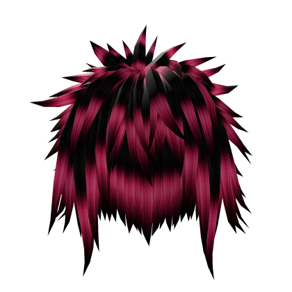 Long Shaggy Spiky Emo Black & Pink Hair Roblox item