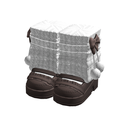 Brown Platform Leg Warmers w/ Bows