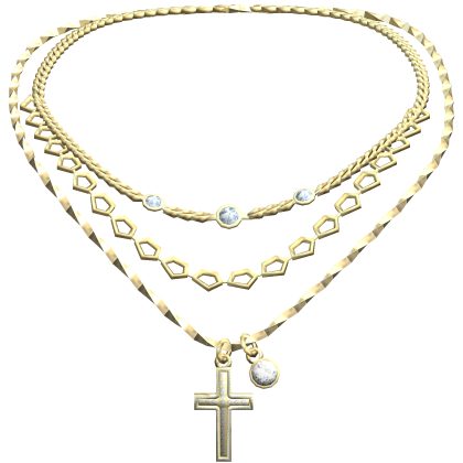Gold Cross Layered Necklace 3.0 thumbnail