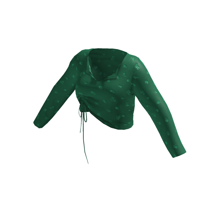 [FDDUGC]Floral Crop Top(dark green)