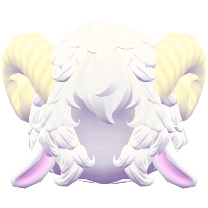 Cute fluffy sheep lamb White hair and ears