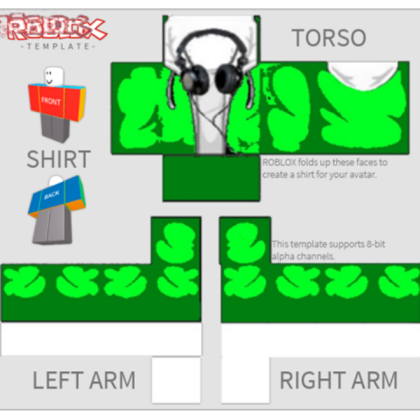 Green Hoodie Shirt Template (FREE) Roblox decal