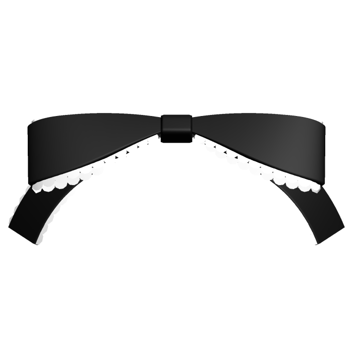 ୨୧┇Sweetheart Ruffled Ribbon In Black