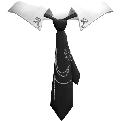 Emo Black Collar + Chained Tie