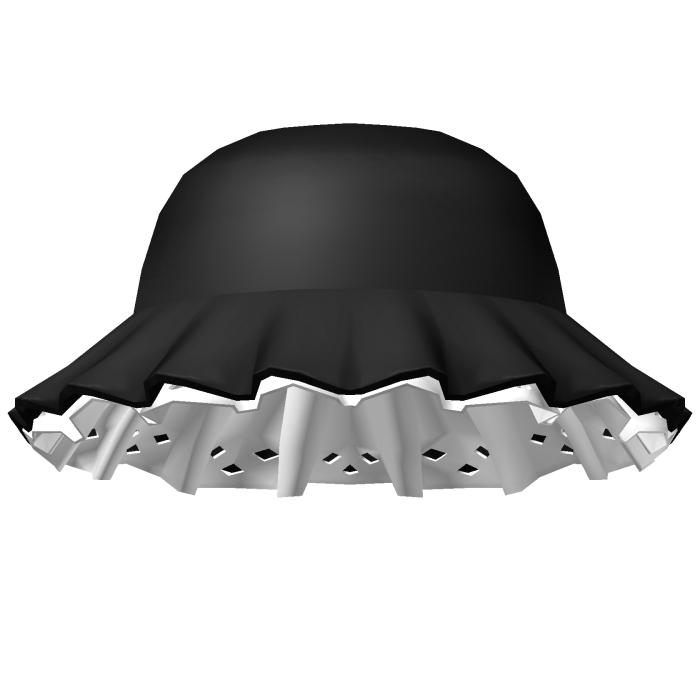 cute ruffled bucket hat in black & white