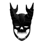 Black Horned Demon Skull