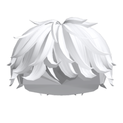 White Fluffy Messy Boy Hair Roblox decal