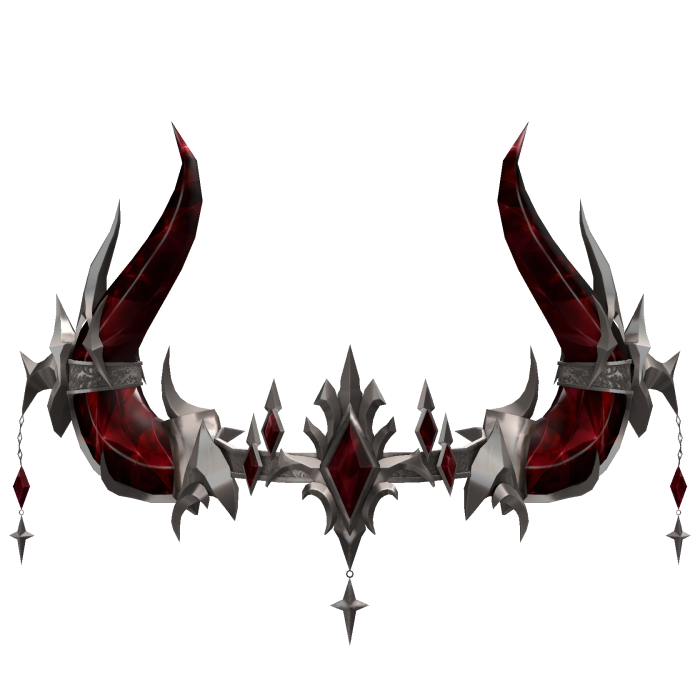 Royal Crystal Crown Horns - Crimson Silver