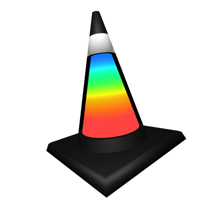 Rainbow Traffic Cone Black [Glowing]