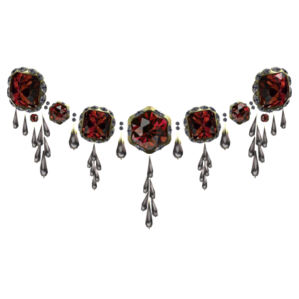 The Alluring Jewel & Pearl Chest Piece in Ruby Red thumbnail