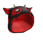 Cow Hoodie Button Eyes (Red)