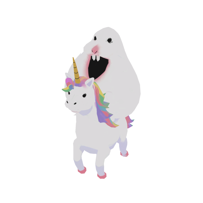 Happy Hamster On Unicorn