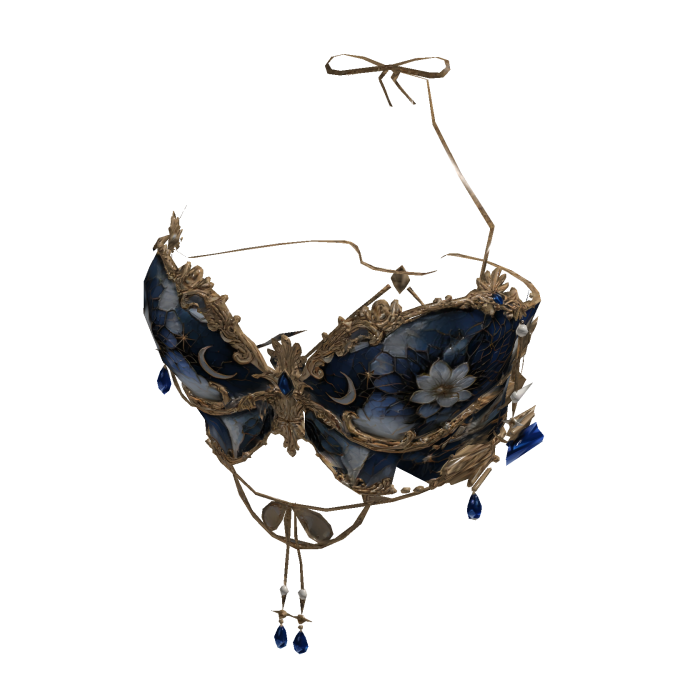 🦋 Navy Moon Goddess Y2K Butterfly Top