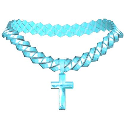 cool blue cross chain necklace thumbnail