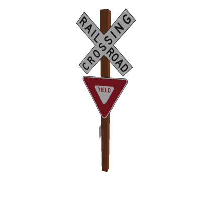 Railroad crossing crossbuck with yield sign