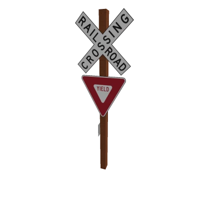 Railroad crossing crossbuck with yield sign