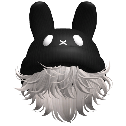 Moe Messy Boy Hair W/ Bunny Hat Silver V4

