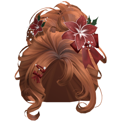 ♡ Christmas Flowery Bun Updo (Ginger)