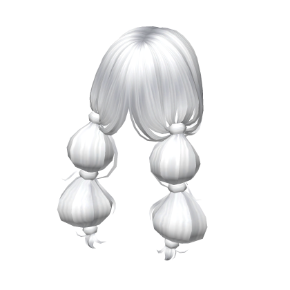 -',ৎ Loose Anime Bubble Braids in White