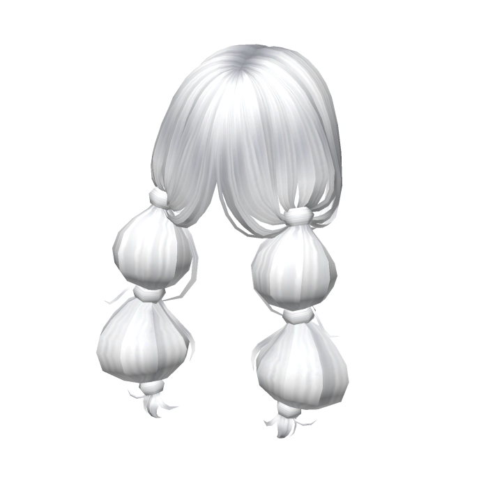 -',ৎ Loose Anime Bubble Braids in White
