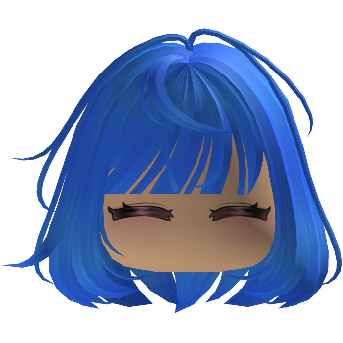 Cute emo y2k hair fluffy (blue)