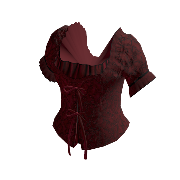 Floral Puff Sleeve Top with Ties (Red)