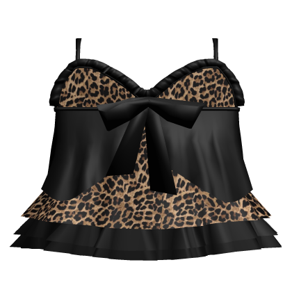 glamour cheetah print black lace bow dress