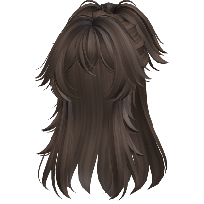 Y2K Rockstar Half Up Spikey Hair (Brown) Roblox item