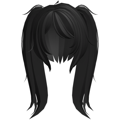 sweet messy fluffy pigtails in black Roblox item