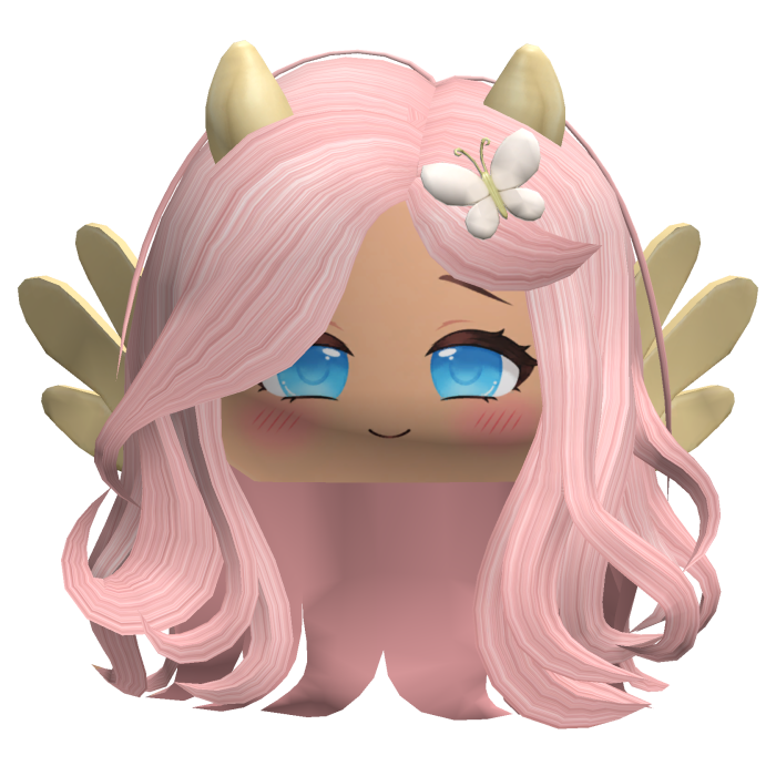 Fluttershy Pink Wavy Cute Girl Hair Horns Wings