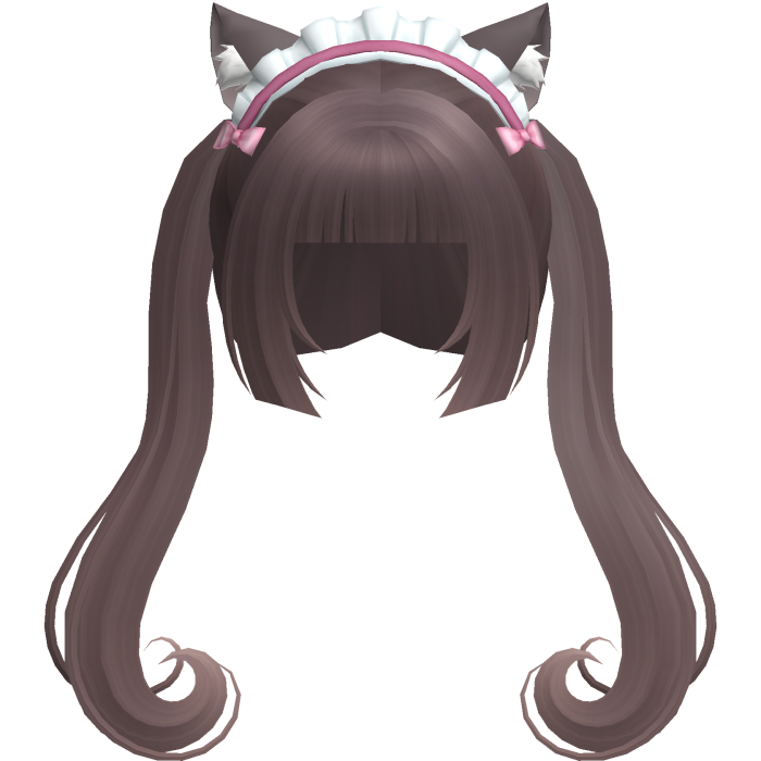 chocola neko cutecore swirly pigtails w ears