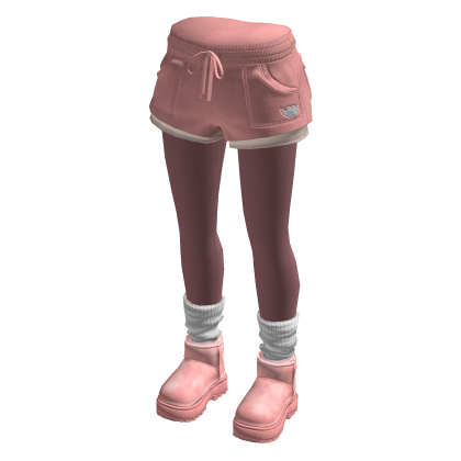 Drawstring Shorts with Contrast Trim (Pink)